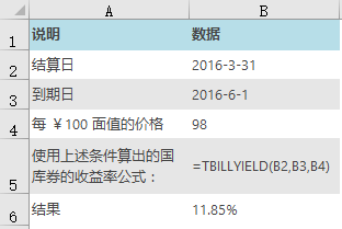 Excel TBILLYIELD 函数 使用教程