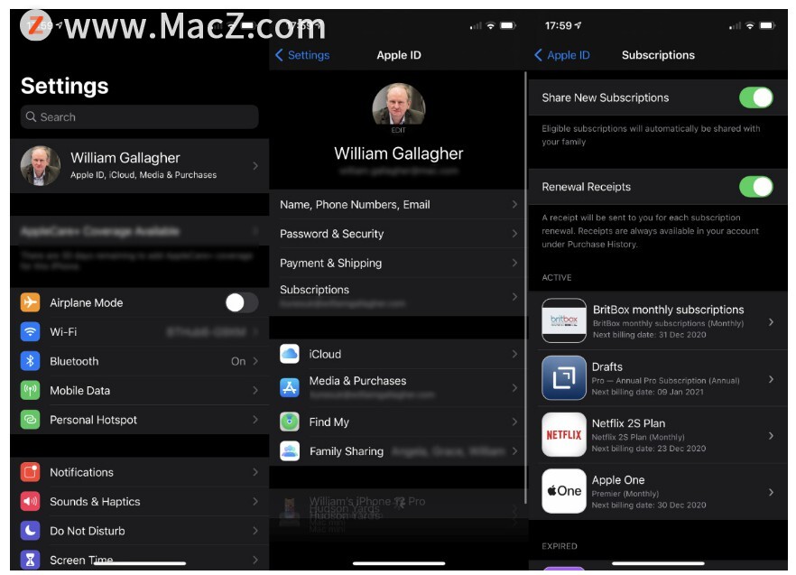 如何在 MacOS Big Sur 和 iOS 14 中使用家庭共享订阅？”