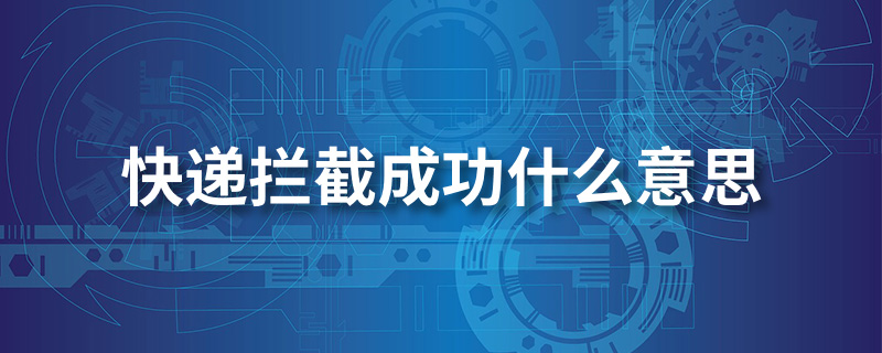 快递拦截成功什么意思”