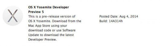 os x yosemite dp5下载地址 os x 10.10 dp5更新内容”