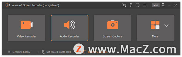 如何使用Aiseesoft Screen Recorder在Mac上录制音频？”