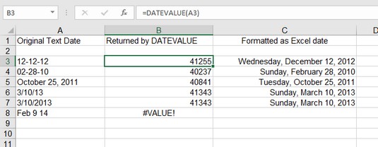 如何使用Excel DATEVALUE函数把文本转换日期”