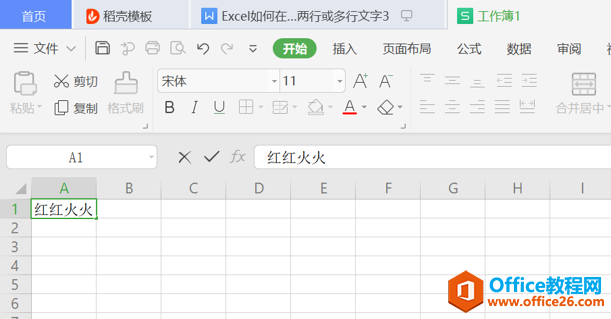 WPS 如何在Excel的一个单元格内输入两行或多行文字”