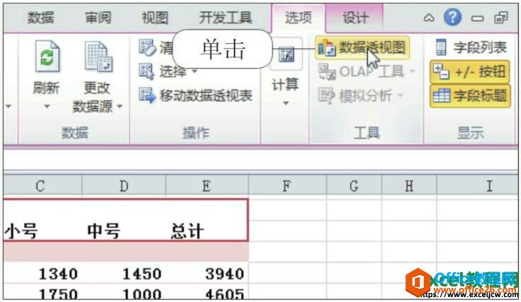 如何在excel2010表格中插入数据透视图”