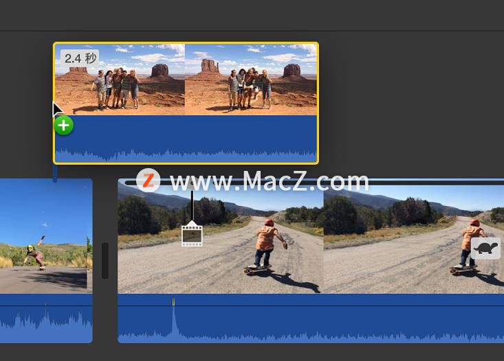 如何在Mac上的iMovie剪辑中创建切换镜头效果？