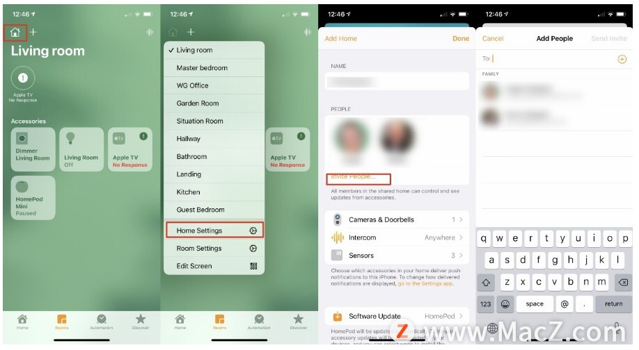 如何让访客控制 HomeKit 设备？”