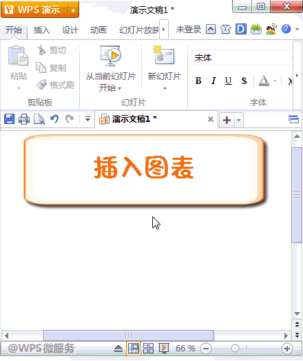 在WPS演示中插入图表并对其进行设置如图表类型/配色/位置”