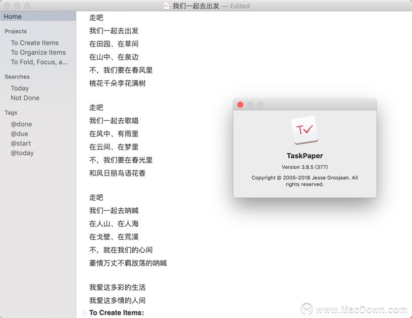 TaskPaper 3纯文本 GTD 工具有哪些新增功能？