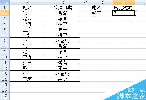 Excel如何统计名字出现次数？Excel统计出现次数教程”