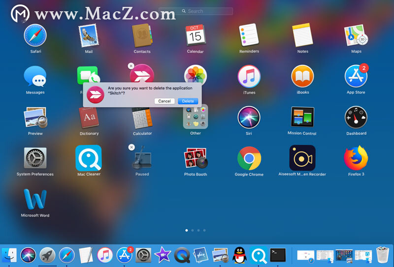 从Mac上的启动板中完全删除应用程序”