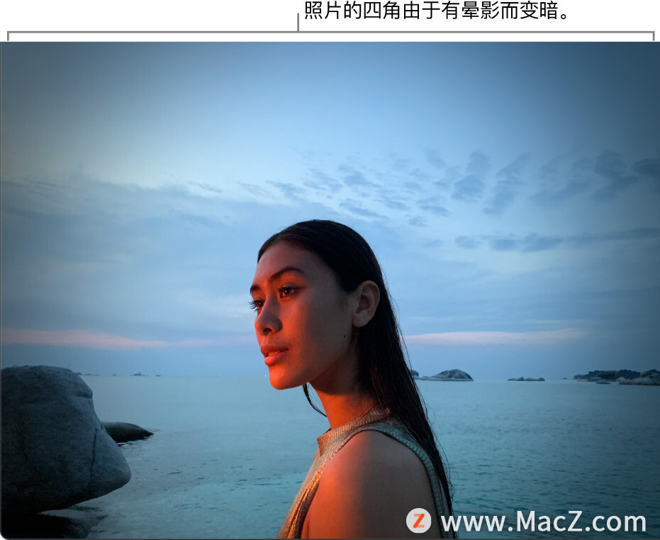 如何在Mac 上的“照片”中将晕影应用到照片中？