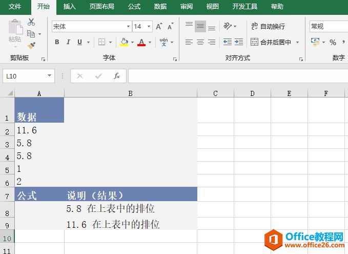 如何利用Excel的 RANK函数 计算数字排位”