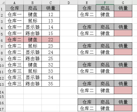 DGET、SUMIFS、SUMPRODUCT、LOOKUP、OFFSET、VLOOKUP多条件查询”