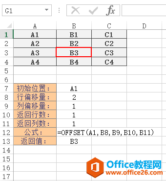 Excel OFFSET 函数 使用实例教程