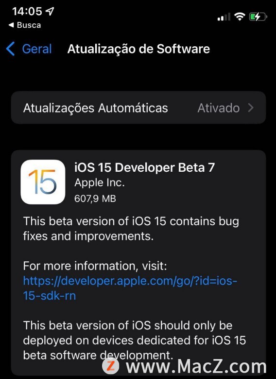 苹果 iOS 15/iPadOS 15 开发者预览版/公测版 Beta 7 发布”