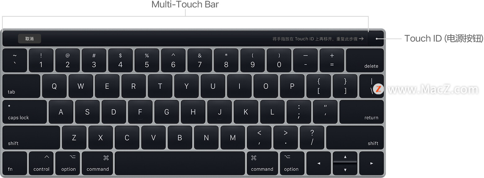 如何通过 MacBook Pro 上的触控栏使用辅助功能?”