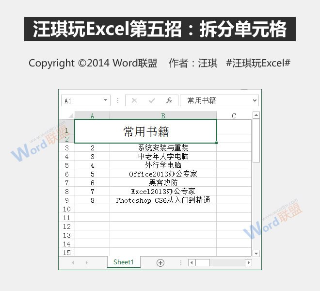分裂细胞:王琦玩Excel的第五招”