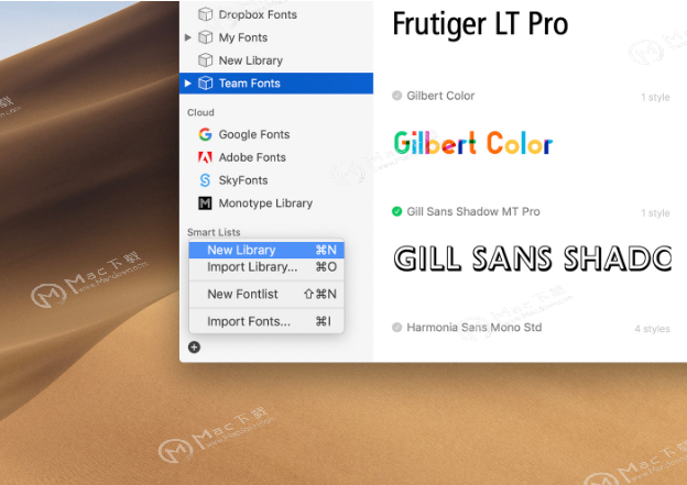 RightFont for Mac如何创建一个字体库？RightFont for Mac使用教程