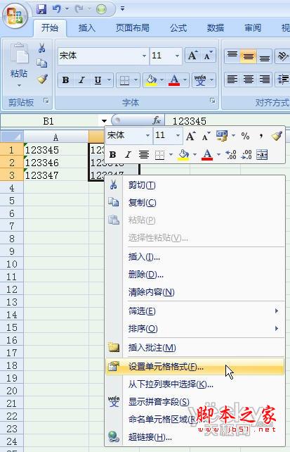 Excel2007数字格式和文本格式相互转换技巧”