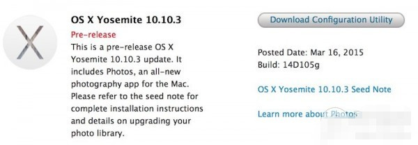 苹果发布新OS X 10.10.3测试版 OS X 10.10.3 beta4更新内容”