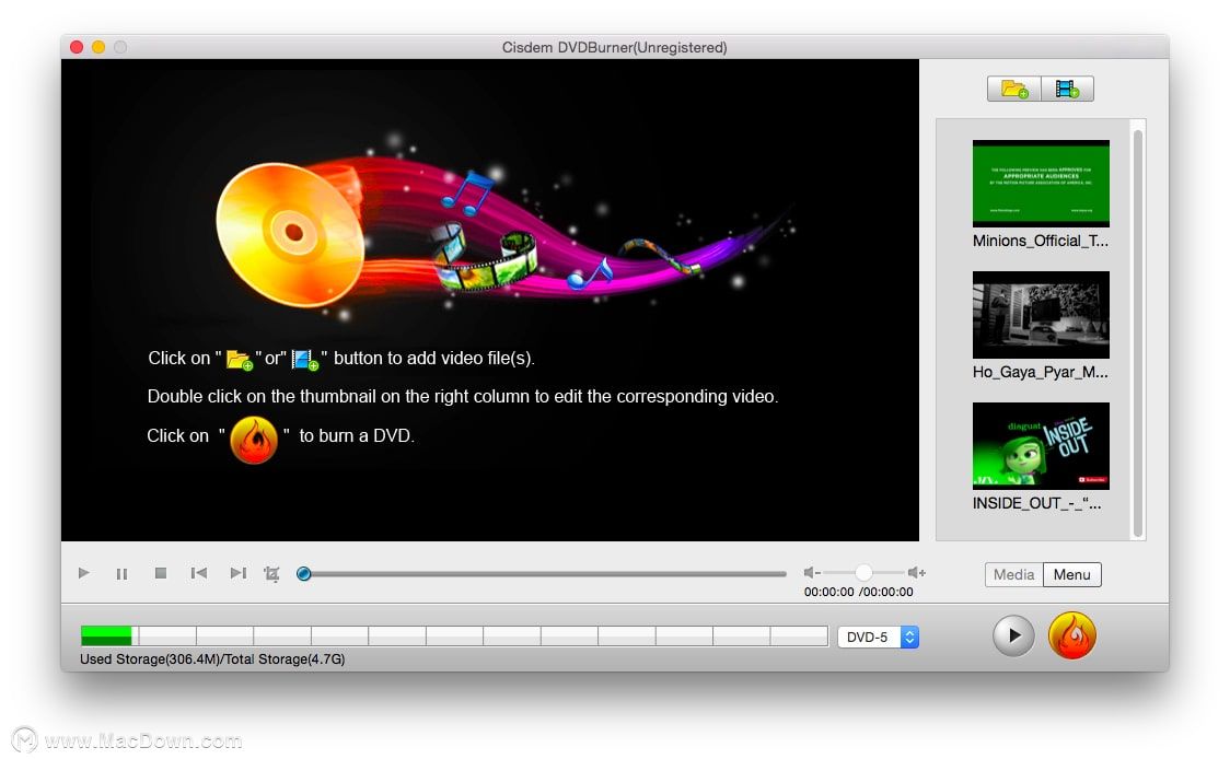 使用Cisdem DVD刻录机将MP4刻录到DVD Mac的步骤
