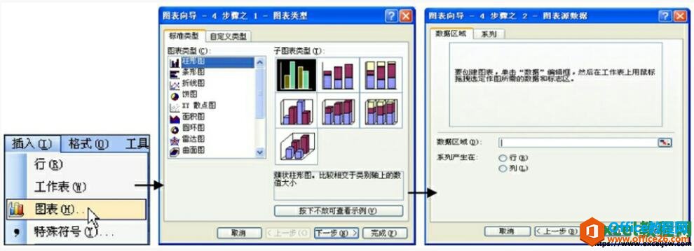 如何在excel2003表格中创建图表”