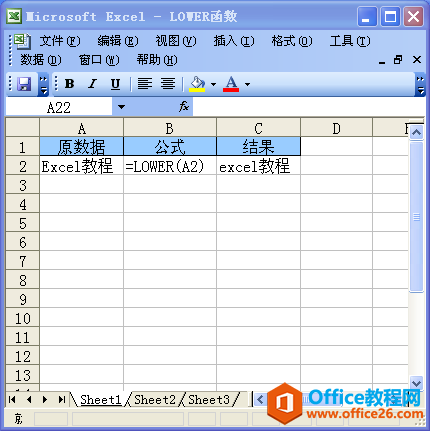 Excel中LOWER函数的语法和用法”