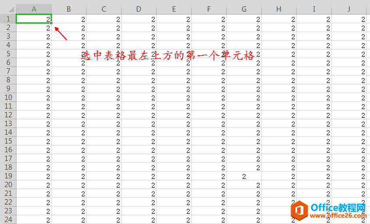 Excel表格很大时，怎样快速选取当前表格？”