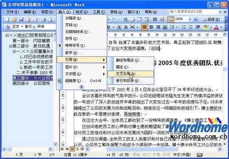 在Word里使用交叉引用”