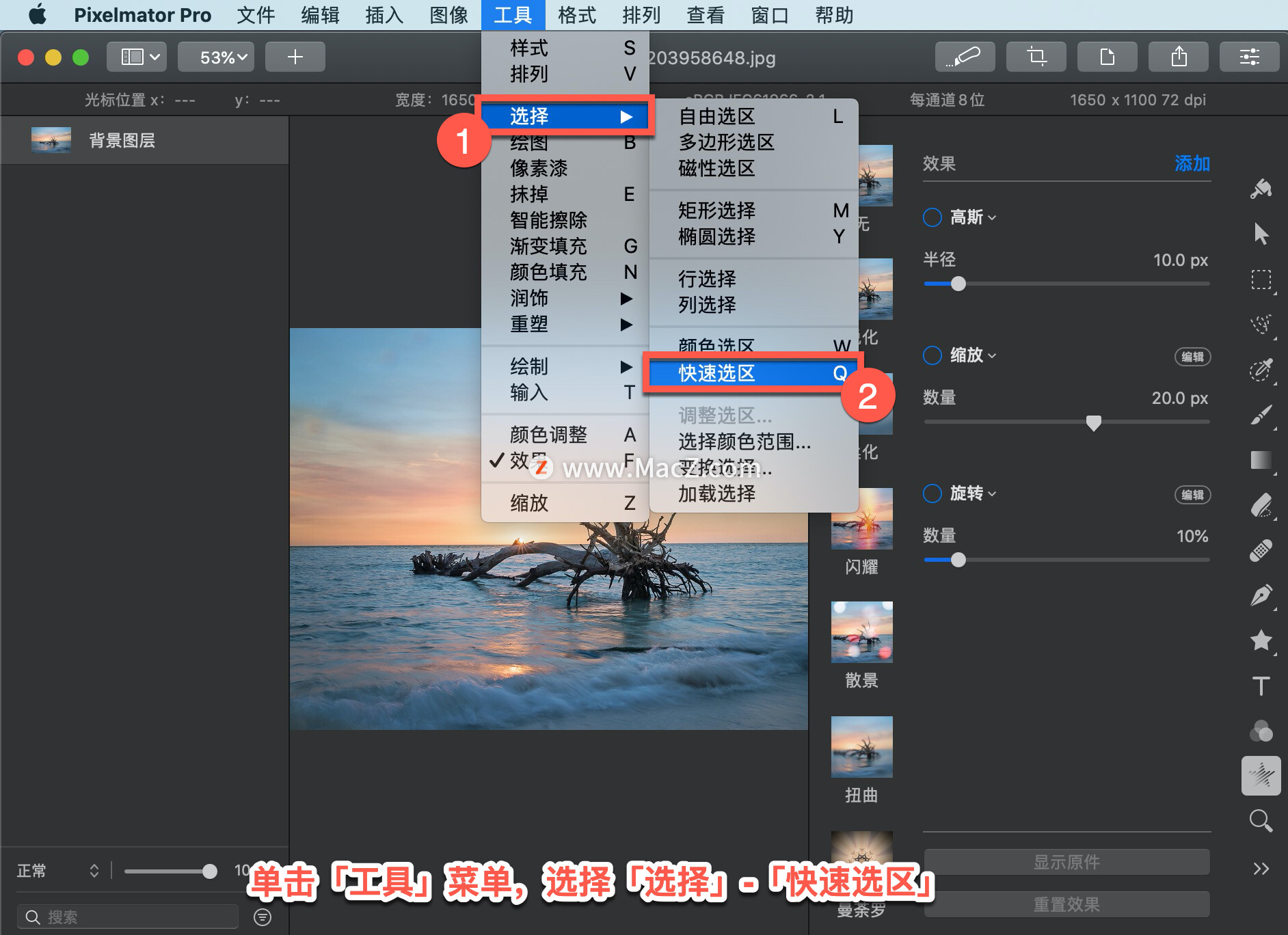 Pixelmator Pro 教程「195」，如何在 Pixelmator Pro 中使用快速选区工具？”