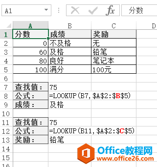 Excel LOOKUP 函数（数组形式）使用实例教程