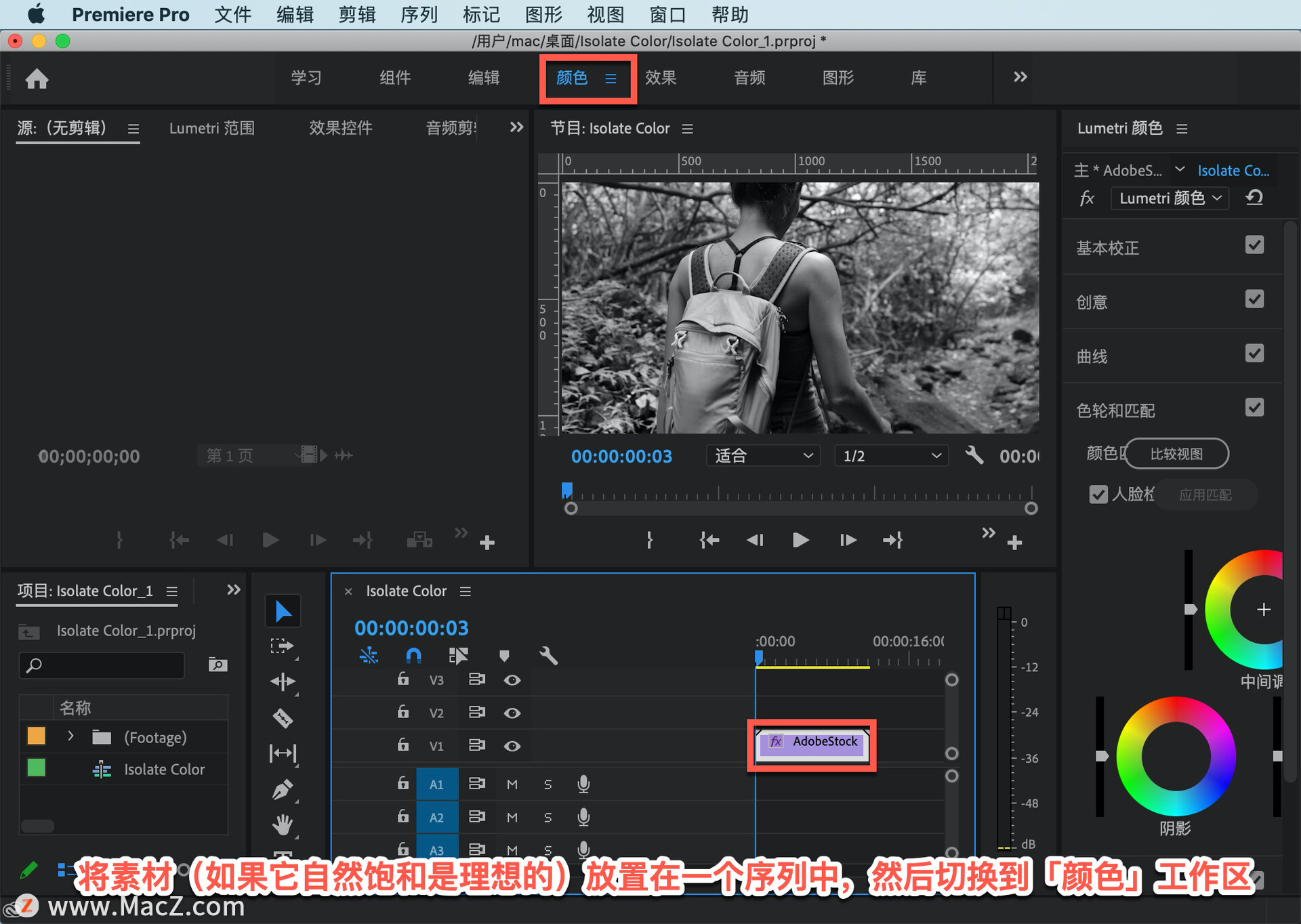 Pr 入门教程「57」如何隔离颜色？”