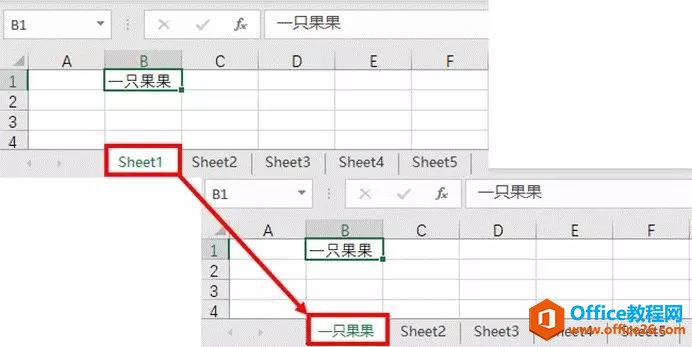 excel 如何将工作表名改为工作表内指定的固定单元格的值？”