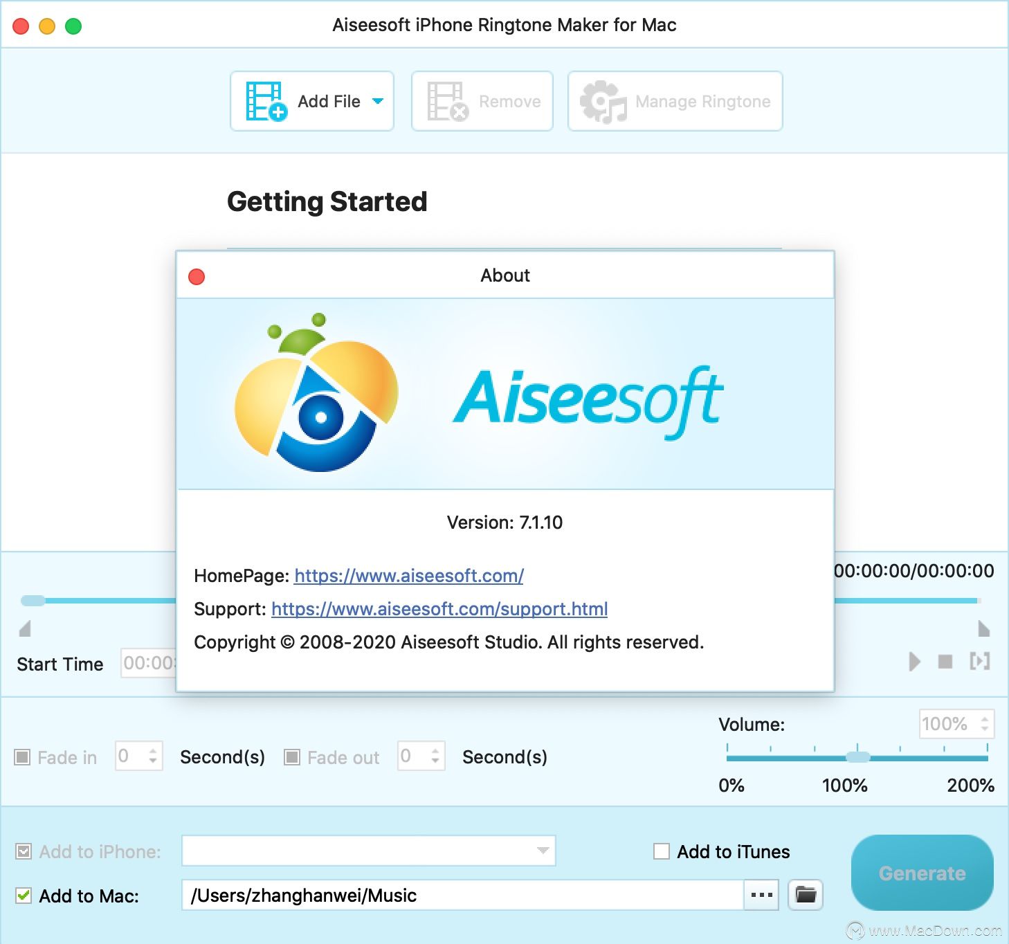 如何使用Aiseesoft iPhone Ringtone Maker for Mac在Mac上制作铃声”