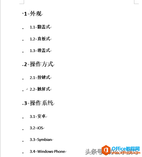 如何把word多级列表的一级标题改成一、二、三的样式”