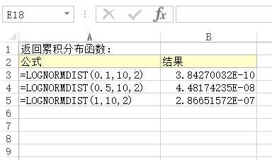 Excel LOGNORMDIST 函数 使用实例教程