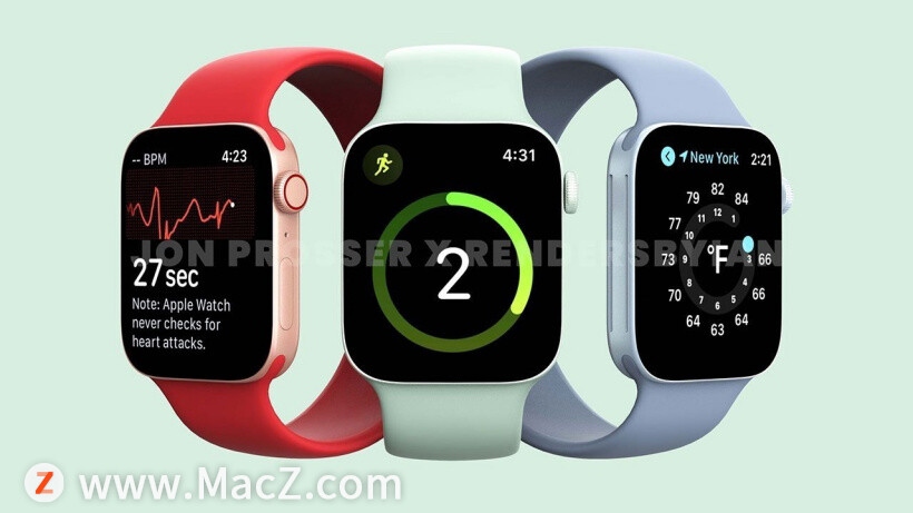 苹果Apple Watch Series 7 曝光：6 款型号，运行watchOS 8，边框更窄”