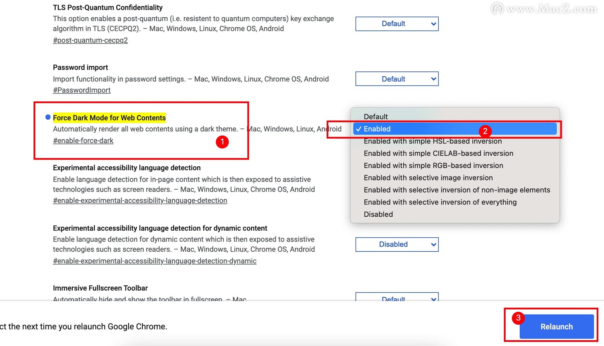 Google Chrome 、Edge 浏览器强制开启黑暗模式”