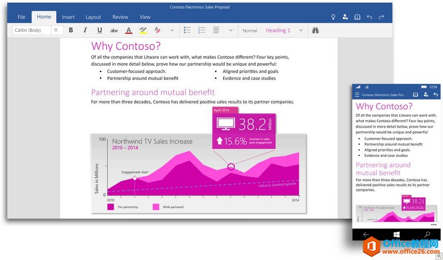 Windows 10自带Office 2016？你理解错了，带的是Office Mobile”