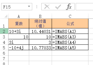 Excel IMABS 函数 使用实例教程