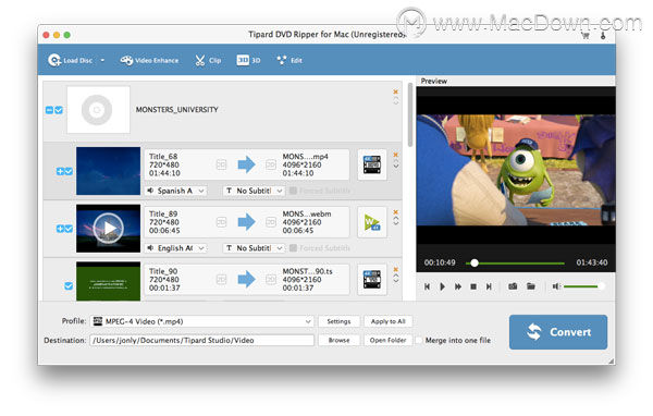 Tipard DVD Ripper for Mac 如何编辑视频”