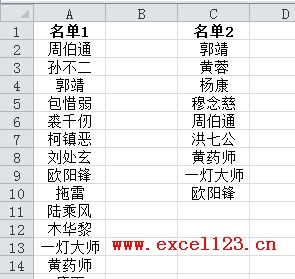Excel自定义排序一一对应两列名单”