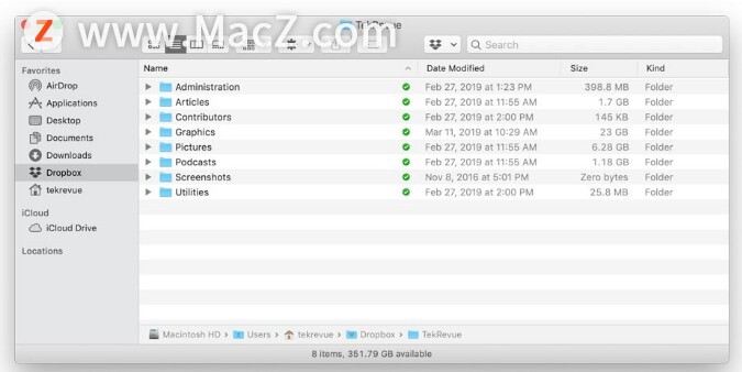 如何更改Mac上的Dropbox文件夹位置？”