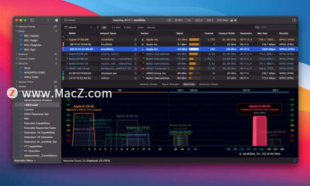 苹果Mac强大的 wifi 管理器：WiFi Explorer Pro”
