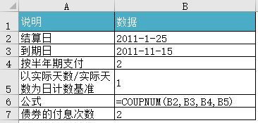 Excel COUPNUM 函数 使用教程