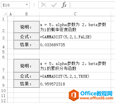 Excel GAMMADIST 函数 使用实例教程