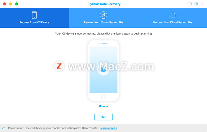 如何使用Syncios Data Recovery直接从 iOS 设备恢复数据？