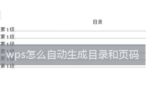 wps怎么生成目录？”