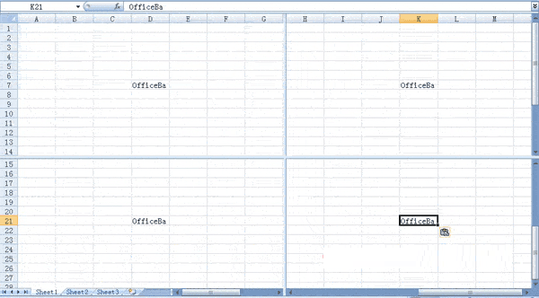 Excel2007使用技巧：二等分编辑界面”