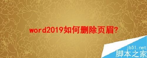 word2019怎么删除页眉？word2019删除页眉的方法”